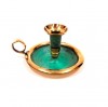 BR2251P - Solid Brass Candle Holder With Plate, Patina Finish