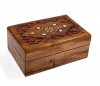 SH1035 - Carved Teak Wood Box Inlay Design