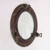 AL4870B - Porthole Mirror Aluminum Antique, 11"