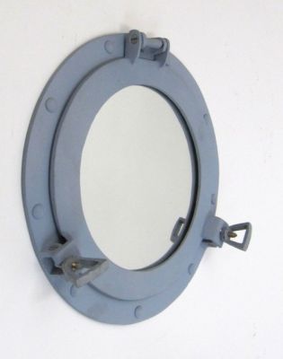 AL4870N - Aluminum Porthole Mirror US NAVY Battleship Grey, 11"