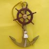 AL48882 - Aluminum Anchor With Ship Wheel, Bell