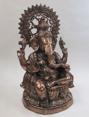 AL50134 - Aluminum Statue - GANESH Copper Finish