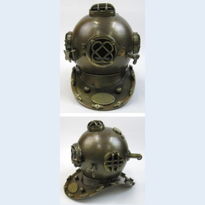 AL5255A - Aluminum Divers Helmet, Mark Five, Antique Finish