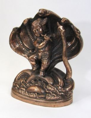 AL7296 - aluminum Krishna statue copper finish