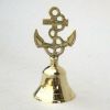 BR 18780 - Beautiful Solid Brass 5" Hand Bell w/ Anchor Handle Design nautical decor