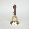 BR18994 - Brass Bell, Wooden Handle engraved 