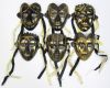 BR2001C - Brass Masks, Black & Gold (set of 6)