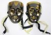 BR2007b - Brass Enamel Masks, Black and Gold (set of 2)