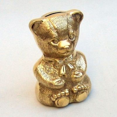 BR2064 - Solid Brass Bear Bank