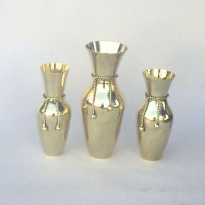 BR2176 - Solid Brass Vase Set with Tie Rope