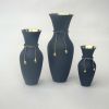 BR2176D - Brass Rope Vase Set, Black
