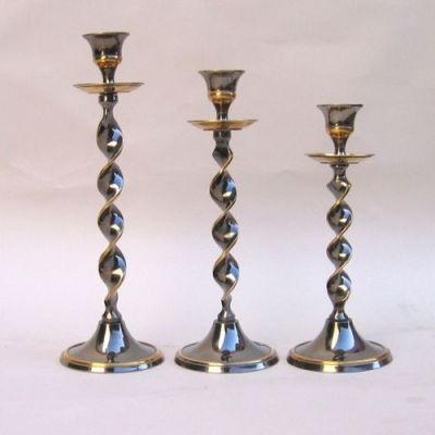 BR22134 - Candle Holder Set, Brass