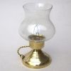 BR22151 - Solid Brass Candle Holder With Glass Chimney