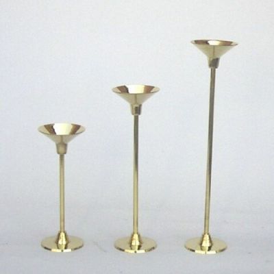 BR22213 - Brass Candle Holder Set