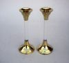 BR22264 - Brass Candle Holder Pair Clear