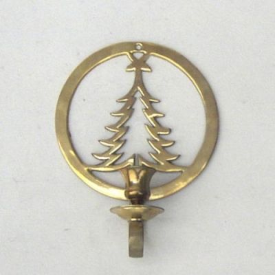 BR22371 - Brass Christmas Tree Wall Candle Holder