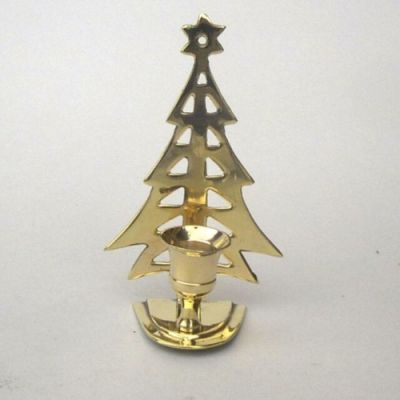 BR22374 - Brass Christmas Tree Candle Holder