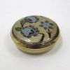 BR2329 - Brass Round Box With Flowers On Lid