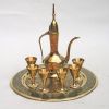 BR2350 - Etched, Painted Brass Wine Set w/ Aftaba