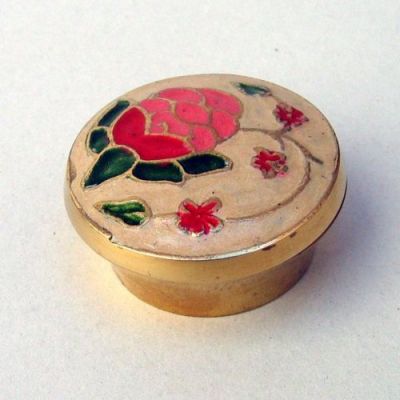 BR2537 - Pill Box, Brass Enamel