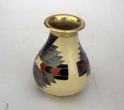 BR2575 - Solid Brass Aztec Vase