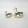 BR28315 - Brass, Mother of Pearl Swan Planter Set