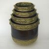 BR43253 - Antique Brass Planter Set