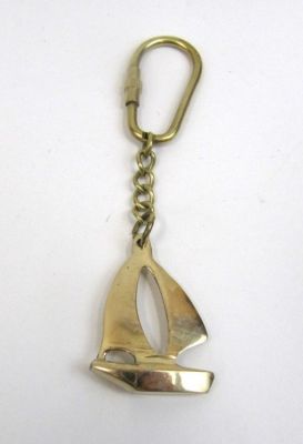 BR48201S - Solid Brass Nautical Keychain Sailboat