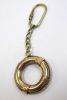 BR48202D - solid brass nautical keychain life ring