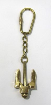 BR48203F - Solid Brass Nautical Keychain Folding Anchor