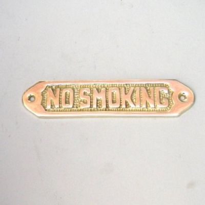 BR48233 - Solid Brass Door Sign "No Smoking" 5.875"
