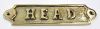 BR48234 - Solid Brass Door Sign "Head"  5"