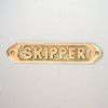 BR48235 - Solid Brass Door Sign "Skipper" 5.875" 