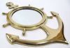 BR48252 - Brass Anchor Wheel Mirror, 18"