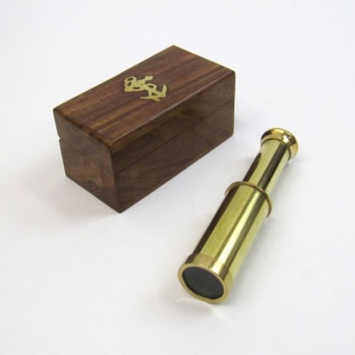 Details about   Nautical Marine Solid Brass Pirate Spyglass Telescope With Wooden Box Free 