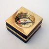 BR4841 - Wooden Desk Compass, Brass Inlay