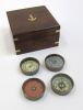 BR484413 - Solid Brass Compass Set With Wooden Box