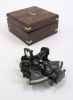 BR48511 - Solid Brass Sextant Heavy Antique With Inlaid Wooden Box