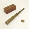 BR48525B - Antique Brass Pullout Telescope, Wood Box