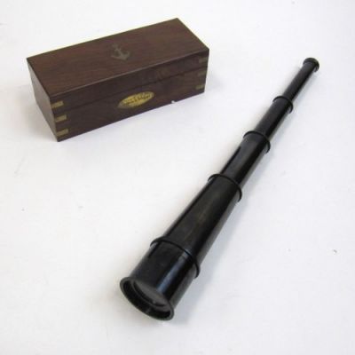 BR48529A - Brass Vintage Captains Telescope Antique, Wooden Box