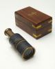 BR4852A - Antique Leather Pullout Telescope 