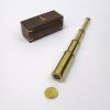 BR4852LD - Solid Brass Pullout Telescope with Cap, Wooden Box