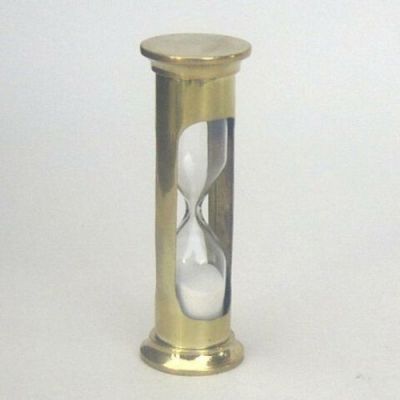 BR4864 - Brass, Glass, Sand Timer Hourglass 3.5"