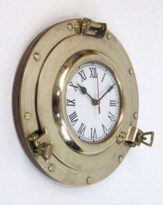 BR4872 - Porthole Clock Brass, 9"