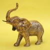 BR60721 - Brass African Hairy Elephant Statue