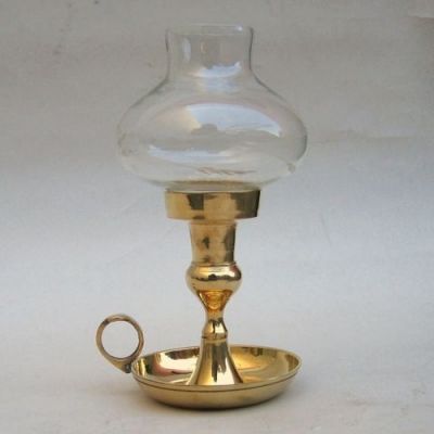 BR6102 - Brass / Glass Hurricane Lamp