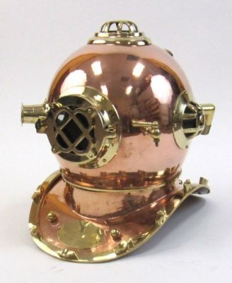 CO5255H - DIVER HELMET US NAVY MARK-V HEAVY Copper / Brass fitted