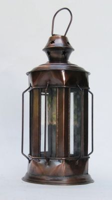 IR1533 - Candle Lantern, Glass Antique Finish
