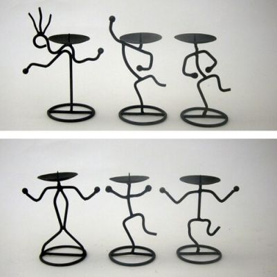 IR2279 - Iron Candle Holder Set Figures