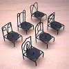IR22790 - Iron chair candle holders set